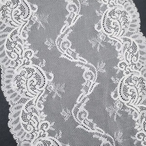 Tela Elástica de Encaje de Spandex/Nylon de Calidad Premium Coreana, Color Personalizado, para Vestidos, Ropa Interior, Ligera, 22.5cm, Diseño Floral Vintage - Product Image 5