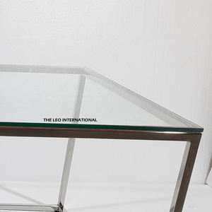 Mesa de Centro de Vidrio de Lujo Nórdico, Moderna y Sencilla, con Base de Metal Plateado, Muebles para Sala de Estar, Cocina y Hogar - Product Image 3