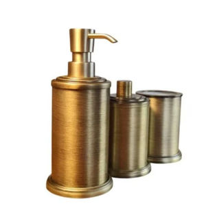 Heavy Gauge Brass <b>Soap</b> Dispenser with <b>Refillable</b> Pump Bottle For Kitchen And Bathroom Bottles Providing Long Lasting Durability - Product Image 2