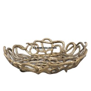 Décoration de mariage en métal antique design torsadé bols de service ensemble pour support de table pièce maîtresse bol à fleurs - Product Image 1