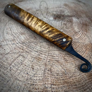 Handmade Folding Knife | Early Medieval Viking Style Pocket Knife | Carbon Steel Blade & Maple Handle - Product Image 6