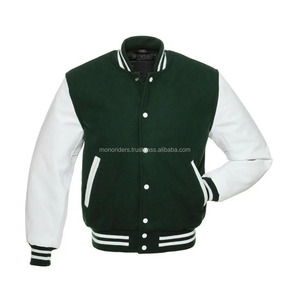 Veste universitaire sur mesure MONO RIDERS MR-VJ-14 - Extérieur en cuir véritable, col rond, rembourrage 100% polyester, construction sans couture - Product Image 6