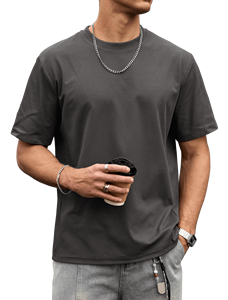 T-shirt Ringer Homme Surdimensionné Sur Mesure, Longueur Standard, Épaules Tombantes, Manches Courtes, Col Rond, Anti-Plis - Product Image 5