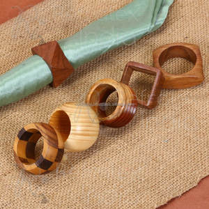 Noorbaba's meilleure qualité 100% ronds de serviette en bois Agate polie bois d'acacia gourde style anges artisanat naturel - Product Image 4