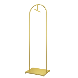 Portant à vêtements moderne en acier inoxydable doré, robuste, antirouille, avec roulettes mobiles, pour boutique et vente au détail (emballage carton) - Product Image 1