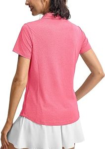 Camiseta rosa para mujer – Camiseta deportiva de golf – Camiseta deportiva transpirable – Ropa deportiva de manga corta - Product Image 3