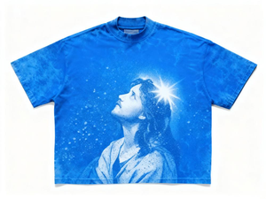 T-shirt vert surdimensionné à manches courtes et col rond pour homme, avec motif graphique Jésus priant, style streetwear - Product Image 4