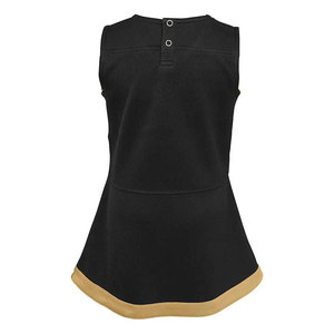 Tenue de cheerleading pour adultes Econex Sports, robe noire et blanche style jupe, pompons, logo imprimé par sublimation sur le devant - Product Image 4