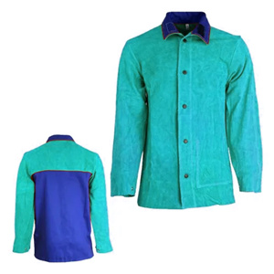 Vestes de soudeur en cuir respirant et résistant, en cuir de vachette pleine fleur, ignifuges et résistantes à la chaleur, combinaisons de travail. - Product Image 2