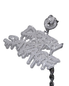 Colgante de nombre personalizado con estilo de Hip hop con VVS Moissanite diamante tendencia Placa de nombre personalizada colgante helado para raperos - Product Image 1