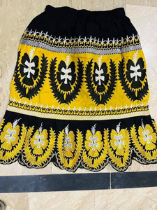 Nouvelle jupe brodée style vintage à motifs floraux en coton pour usage quotidien, style îles de la Micronésie, style pacifique, jupe micronésienne - Product Image 1
