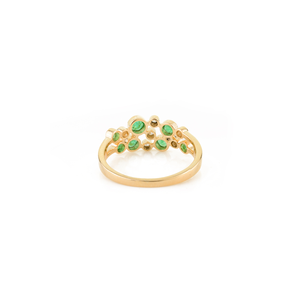 14K White Gold Emerald Diamond Bubble Band Wedding Ring for Women - Product Image 6