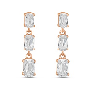4.57 CT Lab Grown Emerald Round Pear Mixed Cut 18K Gold Drop Earrings with IGI Certification Luxury Modern Geometric Design - Product Image 1