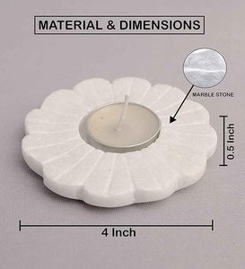 Creations <b>Marble</b> Tea Light Holder Elegant White Floral Candle Holder for Home Decor Gifting - Product Image 6