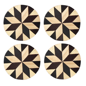Ensemble de sous-verres en résine de bois d'acacia, ronds, épaisseur 5 mm, réutilisables, antidérapants, design moderne, 4 pièces, diamètre 300 mm - Product Image 6