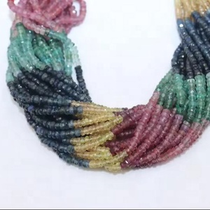 Cuentas facetadas redondas de piedras preciosas múltiples AAA de 3 mm, cuentas de zafiro múltiple, cuentas para hacer joyas, cuentas minimalistas - Product Image 1