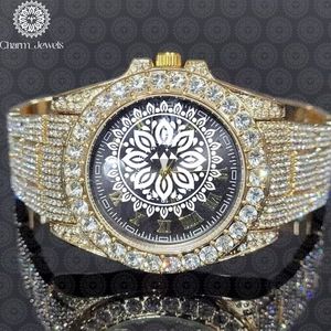 Montre de luxe pour homme Charm Jewels, en or et diamants, mouvement mécanique analogique, bracelet en acier inoxydable, 40 mm, résistance à l'eau 10 bars, automatique - Product Image 3