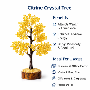 High Quality Yellow Citrine Money Tree 300 <b>Chips</b> Feng Shui Wealth Tree Handmade <b>Crystal</b> Bonsai Home Decor Wholesale From India - Product Image 2