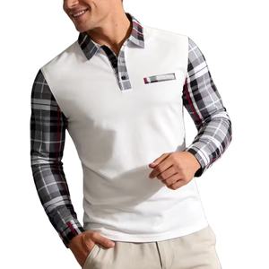 Camisa de Manga Larga a Rayas con Cuello Alto para Hombre, Ligera, Ecológica, Transpirable, para Deportes de Primavera y Otoño, Hecha en Bangladesh - Product Image 1