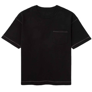 Camiseta de cuello redondo de algodón orgánico de peso pesado personalizada para hombres de talla grande estilo formal antiarrugas de microfibra - Product Image 1