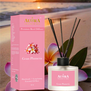 Diffuseur de parfum en verre artisanal noir de luxe Aqua, 50 ml, bâtonnets en rotin, base d'huile essentielle longue durée, plus de 100 senteurs indiennes - Product Image 3