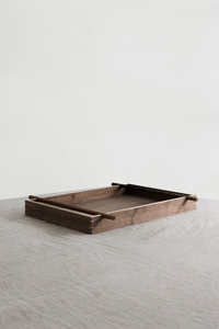 Plateau en bois artisanal pour servir des aliments et du thé, design classique, plateau de rangement en bois avec poignées - Product Image 5