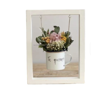 Cadres photo rectangulaires en bois de couleur bois antique, élégants, avec logo personnalisé, taille élégante, design horizontal, affichage sur table - Product Image 3