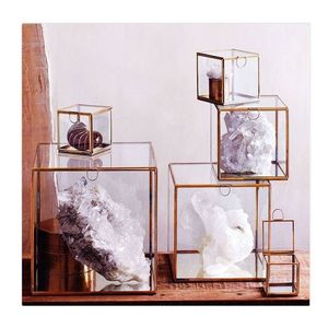 Customized Metal & Glass Storage Boxes With Metal Frame For Jewelry Organizers And Decorative Use Glass Storage Boxes - Product Image 2