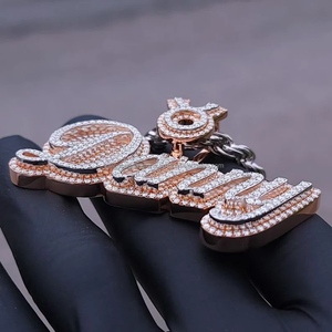 Hip Hop joyería 925 plata esterlina chapado en oro Vvs Moissanite diamante letra nombre Iced Out colgante para hombres y mujeres - Product Image 3