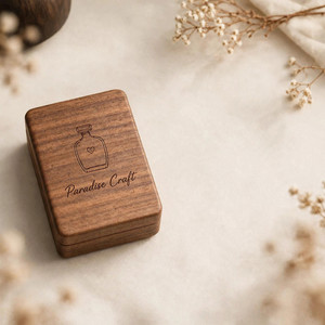 Boîte à bijoux décorative en bois avec insert en velours beige, plusieurs compartiments pour bagues et boucles d'oreilles - Product Image 5