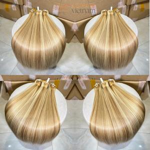 100% Virgin Hair Extensions Raw Vietnamese Human Hair Super Double Drawn <b>Bleached</b> and Dyed in Various Colors - Product Image 4