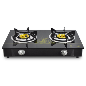 2-Burner Tempered Glass LPG Gas <b>Stove</b> with Stainless Steel Surface & Metal Knobs-Built-in Design for Hotels & Cookers - Product Image 4