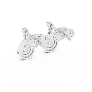 Boucles d'oreilles pendantes de luxe vintage en argent avec halo de diamants, certifiées IGI, bijoux fins minimalistes pour femme, pour fiançailles et mariage - Product Image 3
