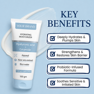 Crema Hidratante Facial con Ceramidas y Logotipo Personalizado para Reparación de la Barrera Cutánea, Hidratación Profunda y Cuidado Diario - Product Image 2