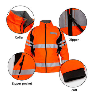 Men's High Visibility Class 3 Waterproof Polyester Rip-Stop Work Jacket Reflective <b>Strips</b> Zipper Closure CE Certified Needle - Product Image 6