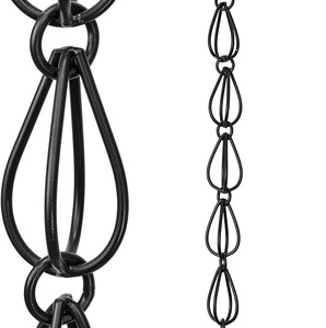 Chaînes de pluie décoratives vintage noires à double boucle pour jardin - Product Image 1