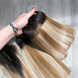 ผมมนุษย์ผสมสีบลอนด์แบบผสมกับกระดูกผมตรงคุณภาพหรูหรา - Product Image 1