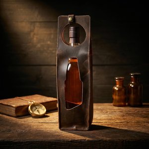 Sac de transport élégant en cuir véritable pour bouteille de vin, personnalisable, en gros, boîte de rangement en cuir premium LEB-0062B - Product Image 3
