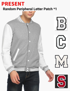Chaqueta Varsity Negra y Blanca para Hombre, con Mangas de PU, Parche con Letras Bordadas, Estilo Preppy, Chaqueta de Béisbol para Otoño - Product Image 3