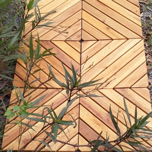 Losetas de Madera Maciza Entrelazadas de Diseño Moderno para Exteriores, Jardín, Casa de Campo, Uso en Hoteles - 8 Listones para Muebles - Product Image 2