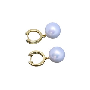 Boucles d'oreilles en perles rondes blanches d'eau douce de 11-12 mm, argent S925, multi-usages, avec une forte brillance et des imperfections fines - Product Image 3