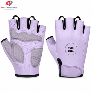 Gants de cyclisme mi-doigts couleur pastel respirants avec coussinets en gel antidérapants pour femmes, vente en gros OEM - Product Image 1