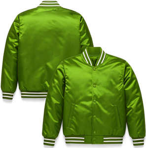Chaqueta Bomber Varsity de Cuero Satinado a Medida, con Cuello Alto, Logotipo Frontal Personalizable, Diseño de Color Personalizado para Hombre - Product Image 4