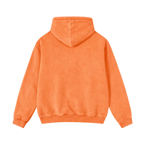 Sudadera con Capucha Extra Grande de Alta Calidad, 450 g/m², Lavada al Ácido, 100% Algodón, Felpa Naranja, Secado Rápido, Antiarrugas, para Invierno - Product Image 3