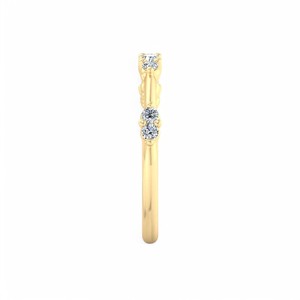 Bague de mariage minimaliste en or avec cluster de diamants de laboratoire ronds, bague empilable pour anniversaire, pour femme - Product Image 5