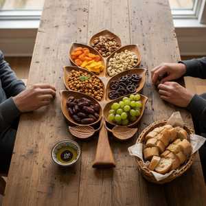 Plateau en bois de qualité supérieure, fait main, rustique, pour servir des aliments, des boissons et pour un usage décoratif - Product Image 5