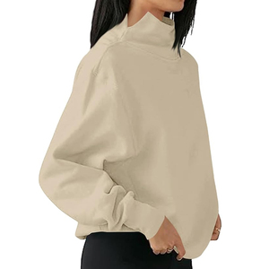 Women Mock Neck Sweatshirt Modern Casual Style - Product Image 2