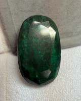 Opale ovale chauffée de laboratoire, taillée à facettes, verte, avec jeu de couleurs et effet de feu, 5000 carats, pour la décoration d'ongles