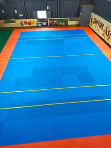 Tapis de puzzle en mousse EVA pour kabaddi, épais, antidérapant, rouge et bleu, équipement d'entraînement pour arts martiaux - Product Image 2