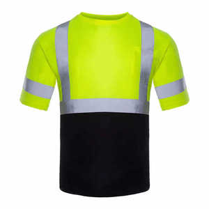 Camiseta de seguridad reflectante de alta visibilidad para hombre, de buena calidad, 100% algodón, para trabajo, OEM. - Product Image 2